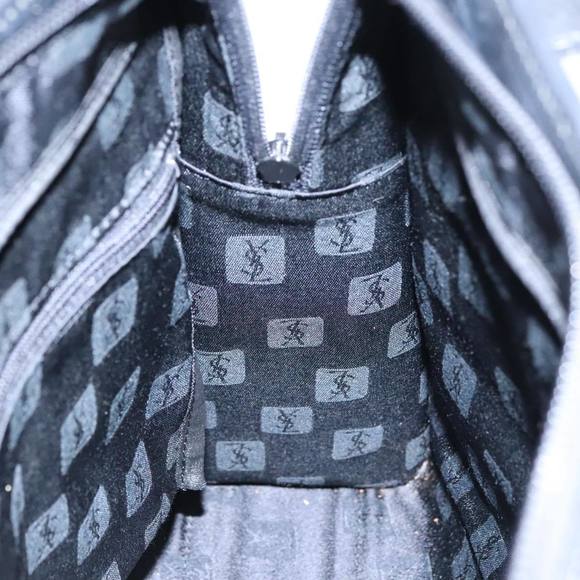 SAINT LAURENT Shoulder Bag PVCCanvas Black Gold Auth yk15945 - Picture 16 of 16